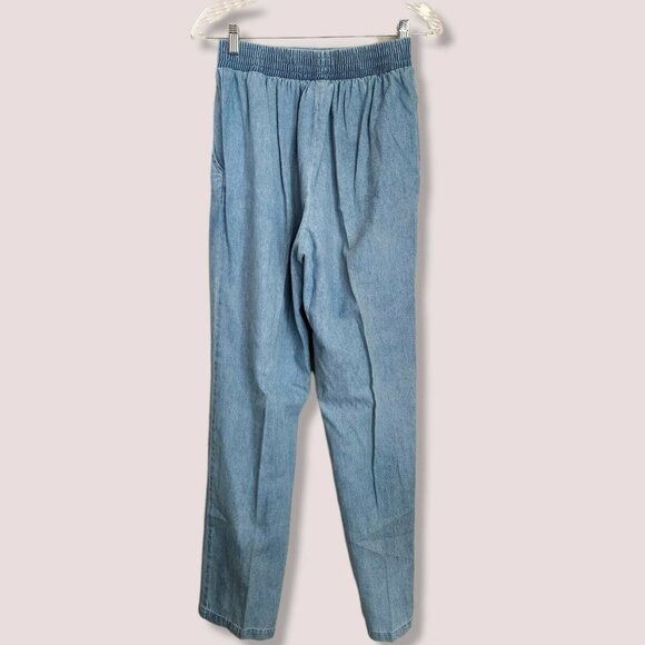 Vintage saint germain paris sz Small pants Womens Jeans Leather Patch Trousers‎ - Picture 2 of 11